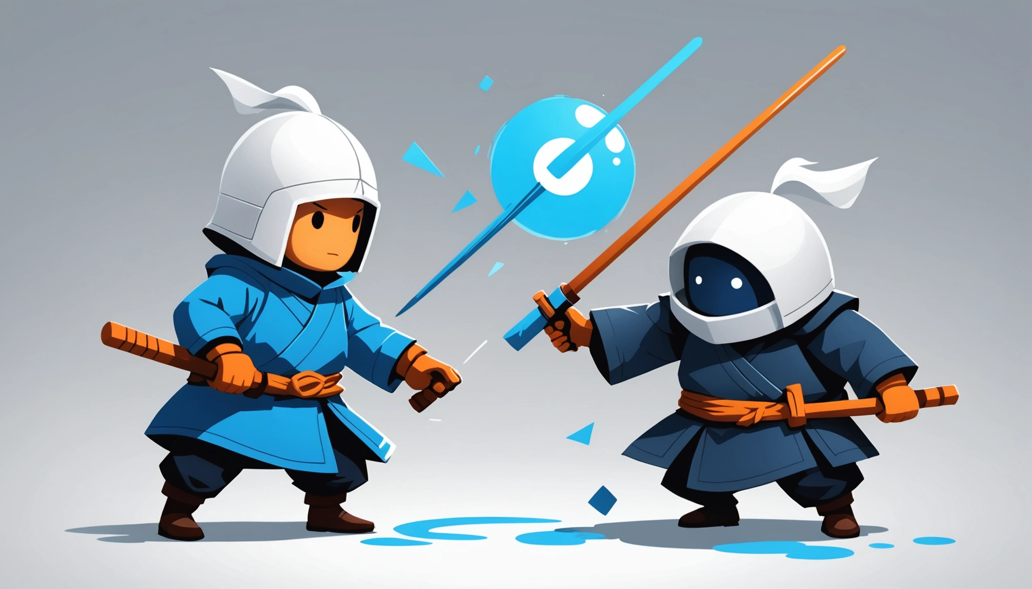 Kendo vs EfficientPIM: Browser Extension vs Cloud App, Digital art, technology concept, abstract, clean lines, minimalist, corporate blue and white, data visualization, glowing nodes, wordpress, php, html, css