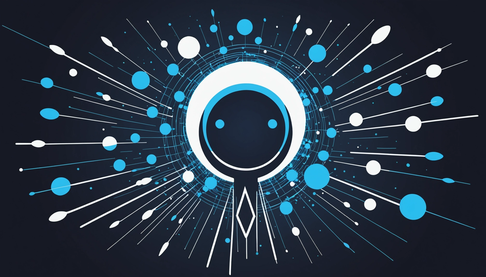 LeadLeaper: Is the Free Plan Enough?, Digital art, technology concept, abstract, clean lines, minimalist, corporate blue and white, data visualization, glowing nodes, wordpress, php, html, css