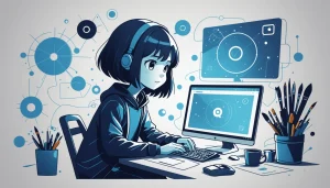 Mailshake: How to Warm Up Scraped Domains, Digital art, technology concept, abstract, clean lines, minimalist, corporate blue and white, data visualization, glowing nodes, wordpress, php, html, css