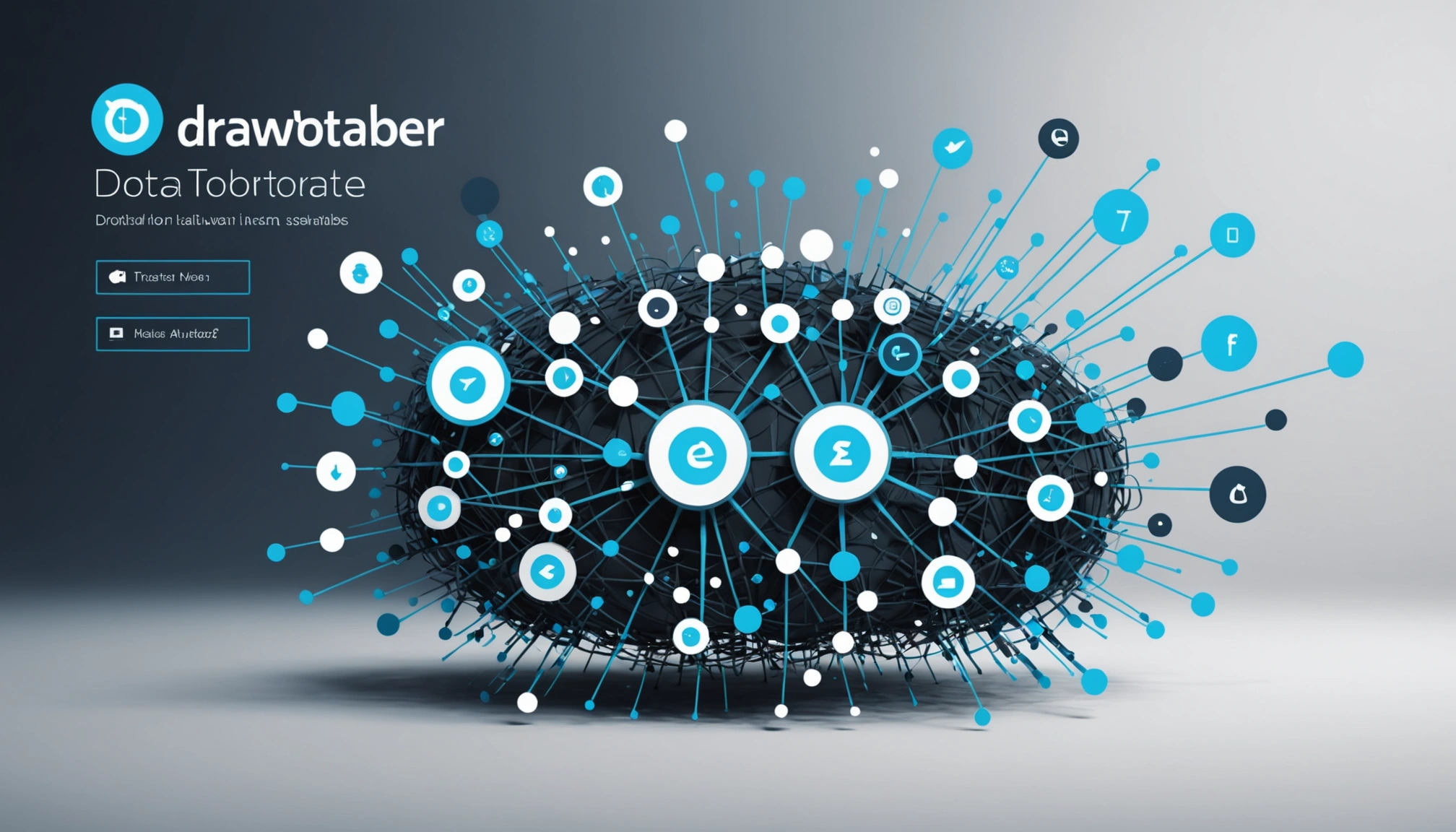 Infogroup: Is Data Axle Better Than Extraction?, Digital art, technology concept, abstract, clean lines, minimalist, corporate blue and white, data visualization, glowing nodes, wordpress, php, html, css