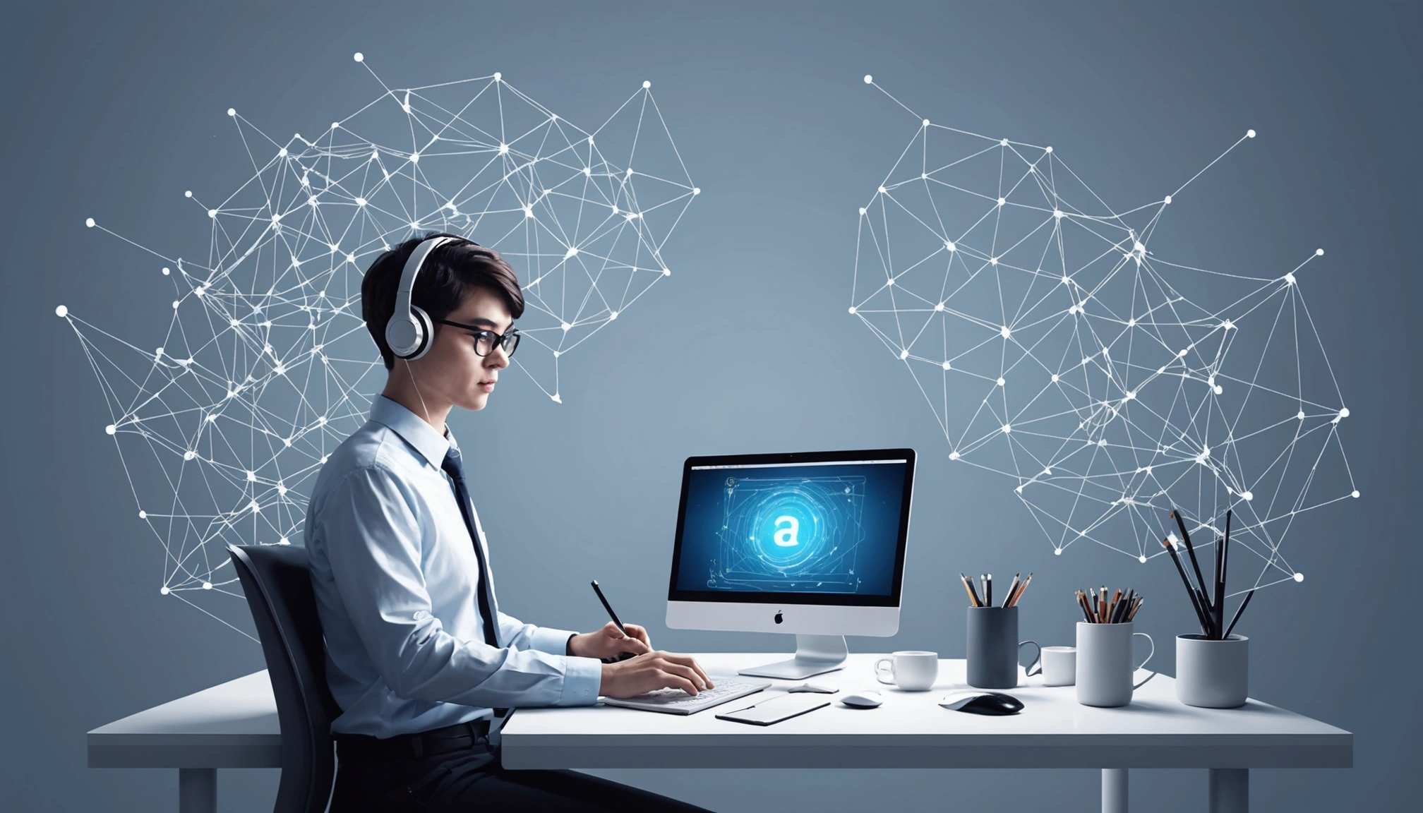 Stirista: Identity Resolution vs Email Extraction, Digital art, technology concept, abstract, clean lines, minimalist, corporate blue and white, data visualization, glowing nodes, wordpress, php, html, css