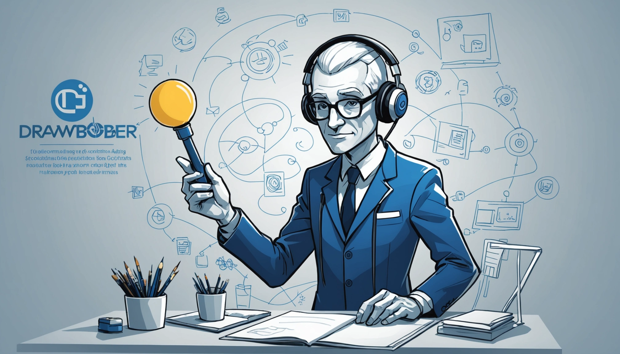 Non-Profit Data: Finding Donors and Directors, Digital art, technology concept, abstract, clean lines, minimalist, corporate blue and white, data visualization, glowing nodes, wordpress, php, html, css