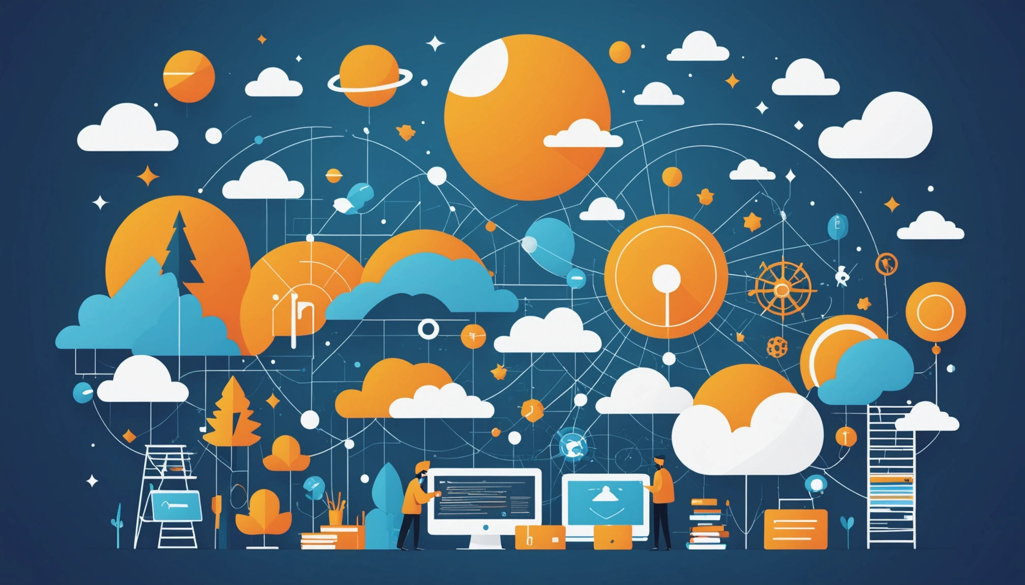 Travel Data: Extracting Tour Operators, Digital art, technology concept, abstract, clean lines, minimalist, corporate blue and white, data visualization, glowing nodes, wordpress, php, html, css