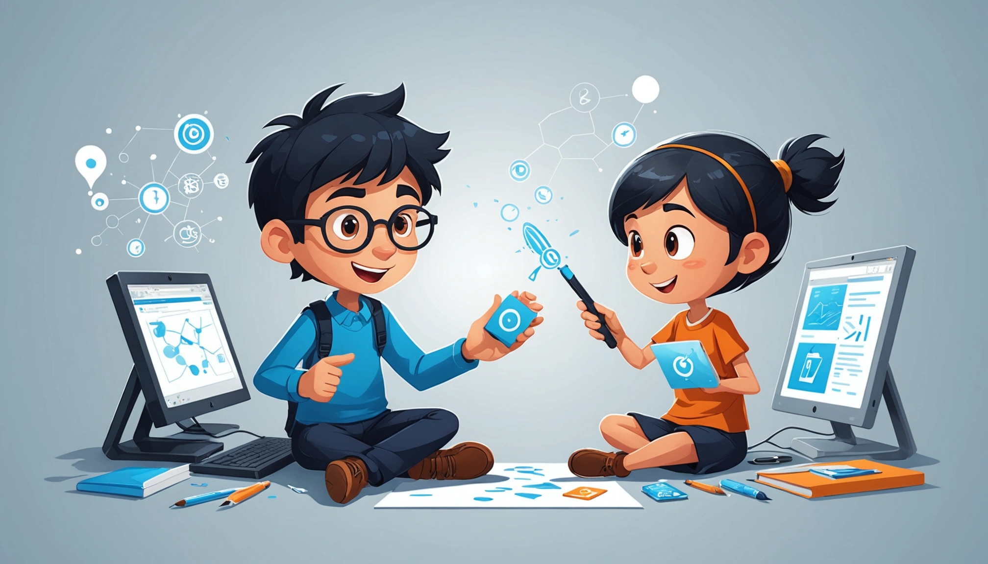 EfficientPIM vs Manual Googling: Time Savings, Digital art, technology concept, abstract, clean lines, minimalist, corporate blue and white, data visualization, glowing nodes, wordpress, php, html, css