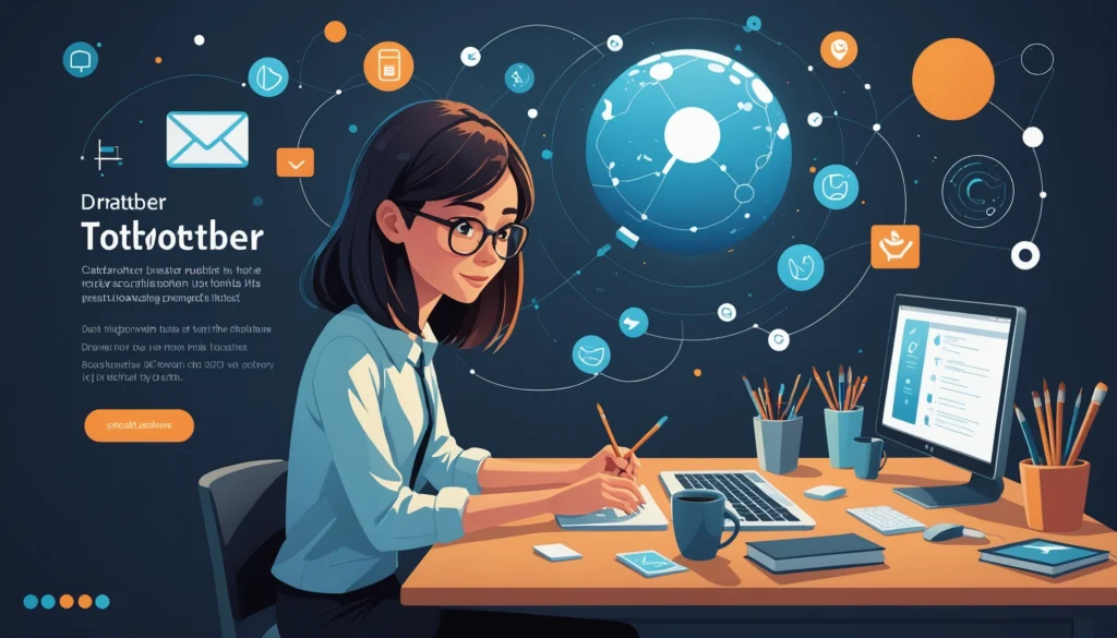 How to Verify Emails to Reduce Bounce Rate, Digital art, technology concept, abstract, clean lines, minimalist, corporate blue and white, data visualization, glowing nodes, wordpress, php, html, css