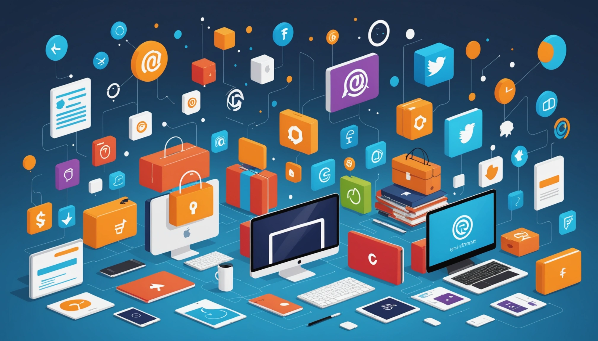 Extracting E-commerce Leads for Logistics Companies, Digital art, technology concept, abstract, clean lines, minimalist, corporate blue and white, data visualization, glowing nodes, wordpress, php, html, css