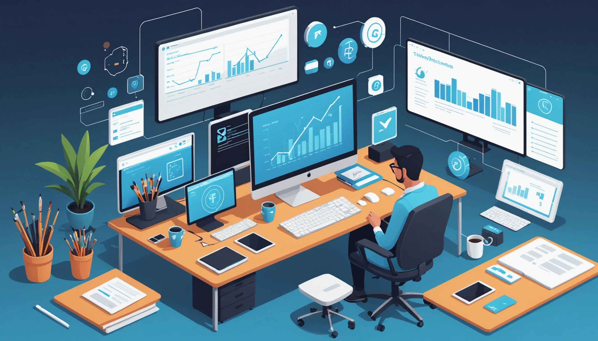 How to Extract Accountants and CPAs, Digital art, technology concept, abstract, clean lines, minimalist, corporate blue and white, data visualization, glowing nodes, wordpress, php, html, css