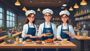 Finding Restaurant Owners for Food Tech, Digital art, technology concept, abstract, clean lines, minimalist, corporate blue and white, data visualization, glowing nodes, wordpress, php, html, css