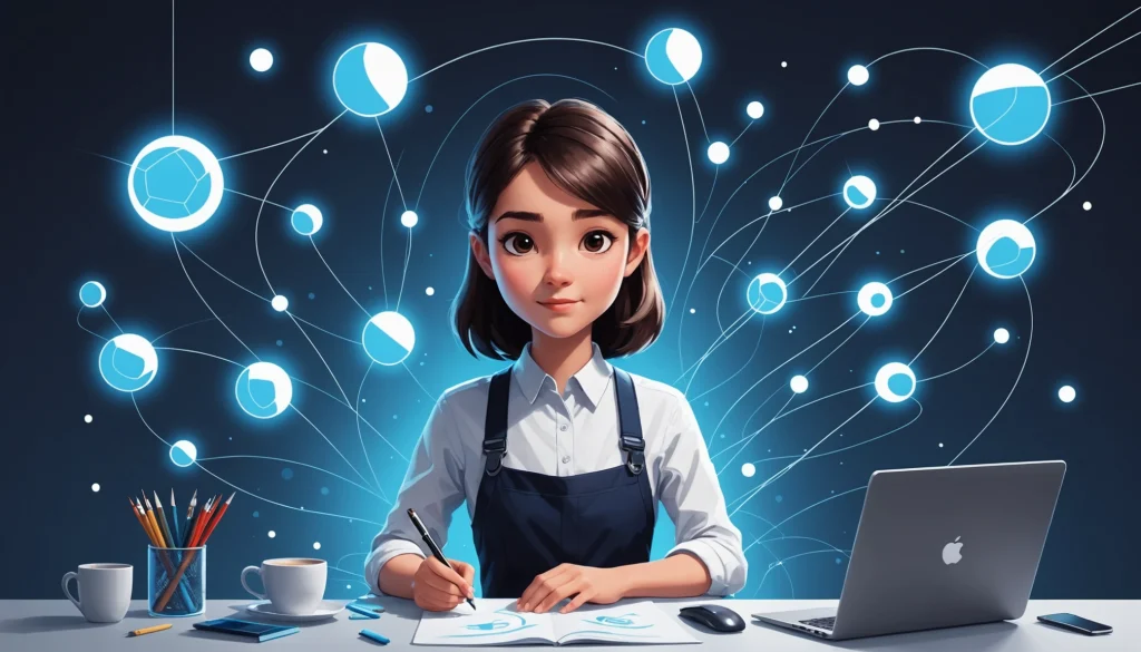 How to Extract VCs and Angels, Digital art, technology concept, abstract, clean lines, minimalist, corporate blue and white, data visualization, glowing nodes, wordpress, php, html, css