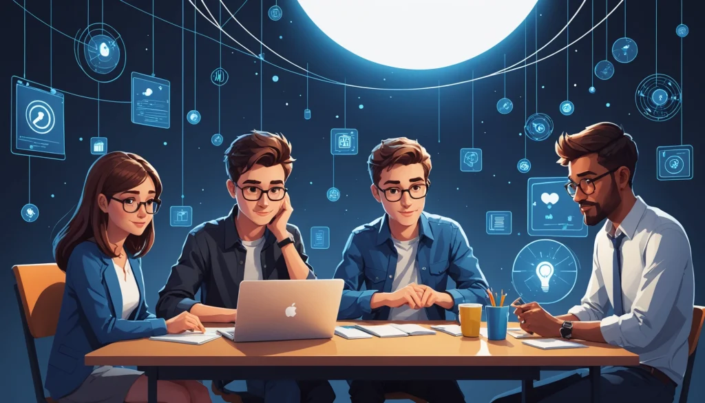 Finding Startup Founders for Incubation, Digital art, technology concept, abstract, clean lines, minimalist, corporate blue and white, data visualization, glowing nodes, wordpress, php, html, css