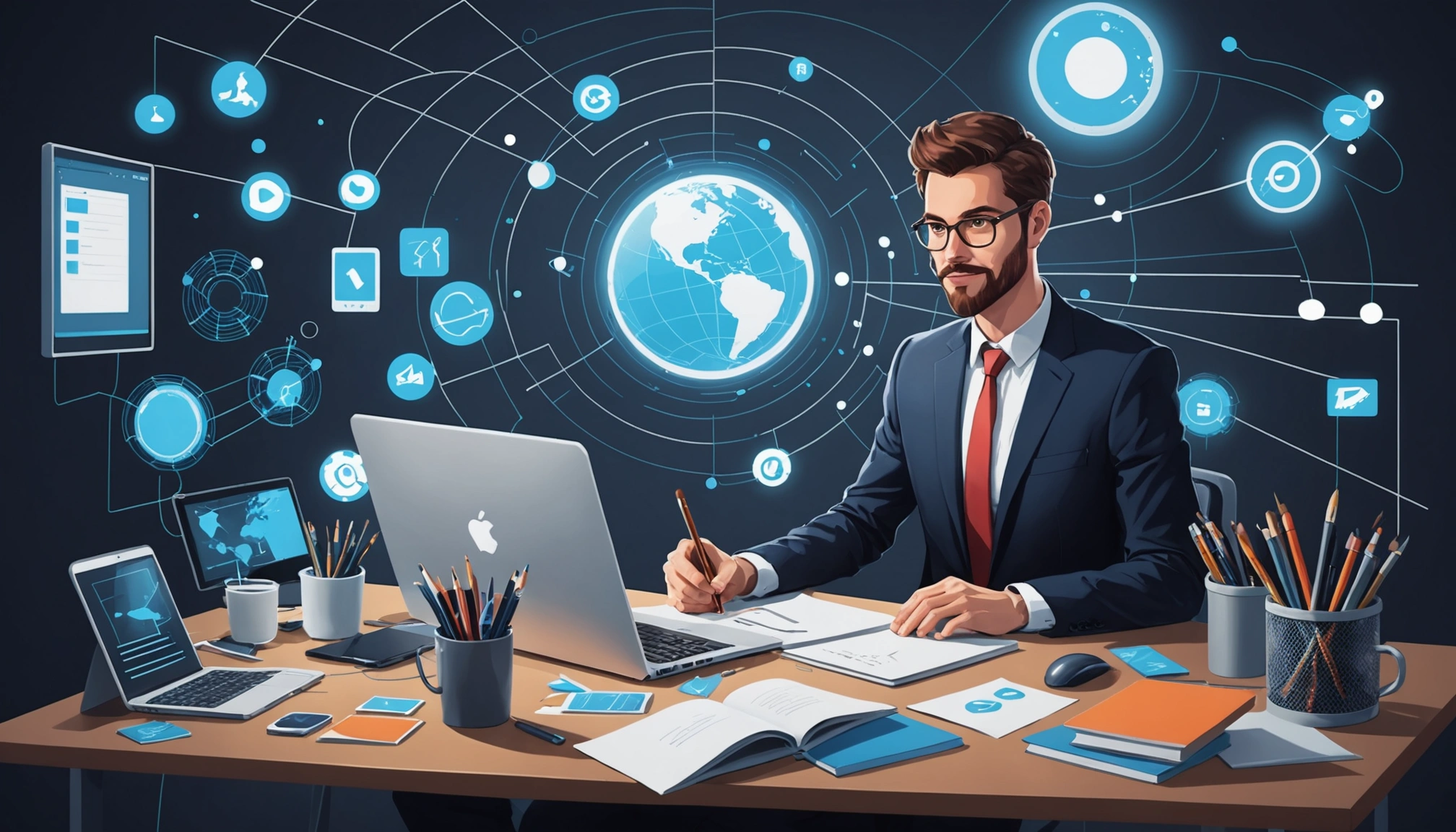 How to Extract Non-Profit Directors, Digital art, technology concept, abstract, clean lines, minimalist, corporate blue and white, data visualization, glowing nodes, wordpress, php, html, css