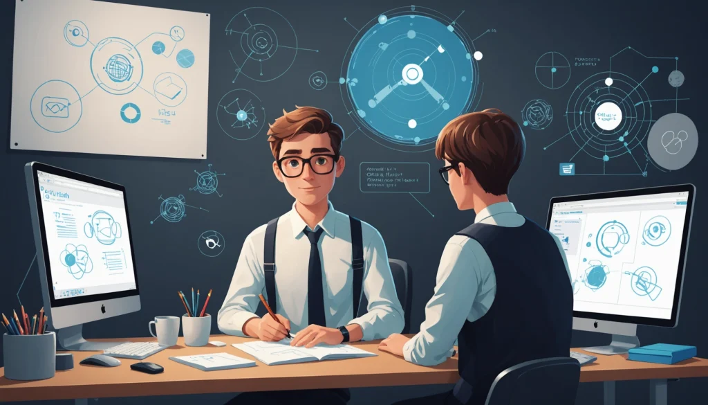 How to Extract University Professors, Digital art, technology concept, abstract, clean lines, minimalist, corporate blue and white, data visualization, glowing nodes, wordpress, php, html, css