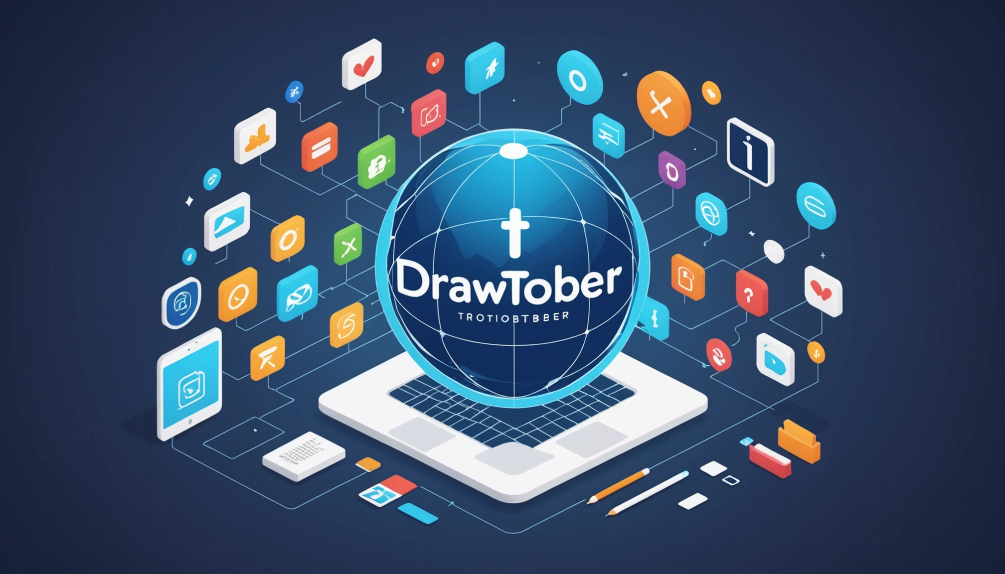 Finding Leads from Thumbtack, Digital art, technology concept, abstract, clean lines, minimalist, corporate blue and white, data visualization, glowing nodes, wordpress, php, html, css