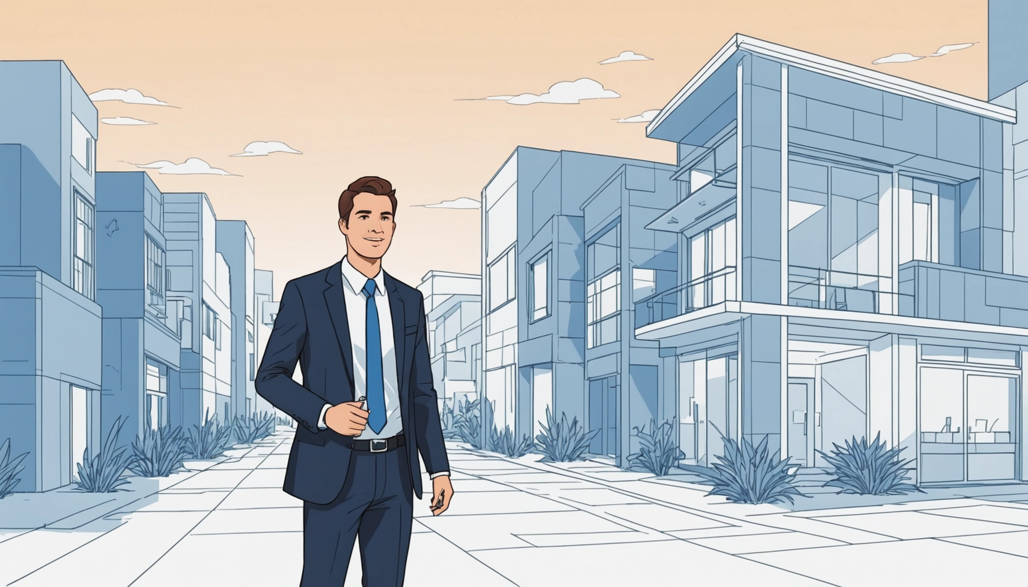 Finding Leads from Realtor.com, Digital art, technology concept, abstract, clean lines, minimalist, corporate blue and white, data visualization, glowing nodes, wordpress, php, html, css