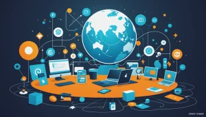 How to Extract Leads from Crunchbase, Digital art, technology concept, abstract, clean lines, minimalist, corporate blue and white, data visualization, glowing nodes, wordpress, php, html, css