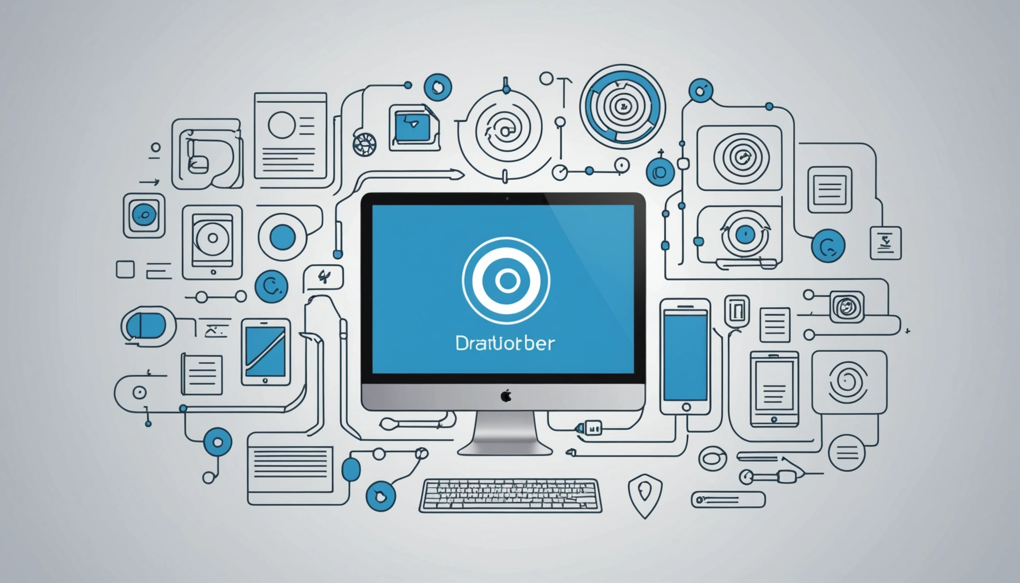 How to Extract Leads from Product Hunt, Digital art, technology concept, abstract, clean lines, minimalist, corporate blue and white, data visualization, glowing nodes, wordpress, php, html, css