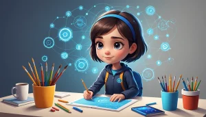 Finding Leads from Fiverr, Digital art, technology concept, abstract, clean lines, minimalist, corporate blue and white, data visualization, glowing nodes, wordpress, php, html, css