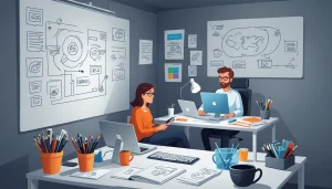 The Pros and Cons of ʼUnlimitedʼ Lead Plans, Digital art, technology concept, abstract, clean lines, minimalist, corporate blue and white, data visualization, glowing nodes, wordpress, php, html, css