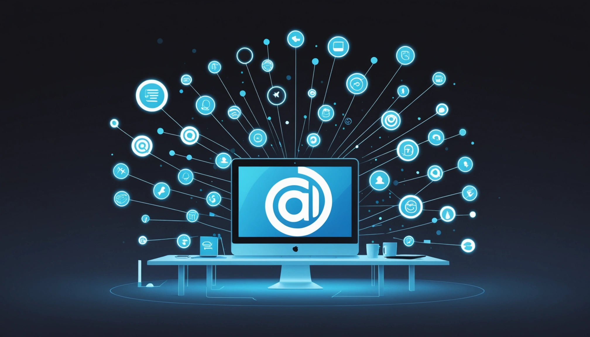 Why Email Lists Decay by 25% Every Year, Digital art, technology concept, abstract, clean lines, minimalist, corporate blue and white, data visualization, glowing nodes, wordpress, php, html, css