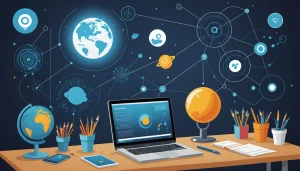 The Pros and Cons of Using SignalHire, Digital art, technology concept, abstract, clean lines, minimalist, corporate blue and white, data visualization, glowing nodes, wordpress, php, html, css