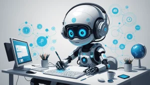 Why EfficientPIMʼs Live Tech Beats Archived Data, Digital art, technology concept, abstract, clean lines, minimalist, corporate blue and white, data visualization, glowing nodes, wordpress, php, html, css