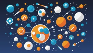 Pros and Cons of Skrapp.io for Bulk Extraction, Digital art, technology concept, abstract, clean lines, minimalist, corporate blue and white, data visualization, glowing nodes, wordpress, php, html, css