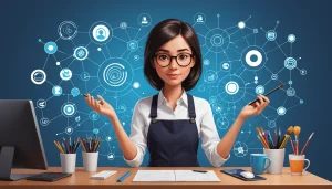 Why Database Vendors Sell You People Who Switched Jobs, Digital art, technology concept, abstract, clean lines, minimalist, corporate blue and white, data visualization, glowing nodes, wordpress, php, html, css