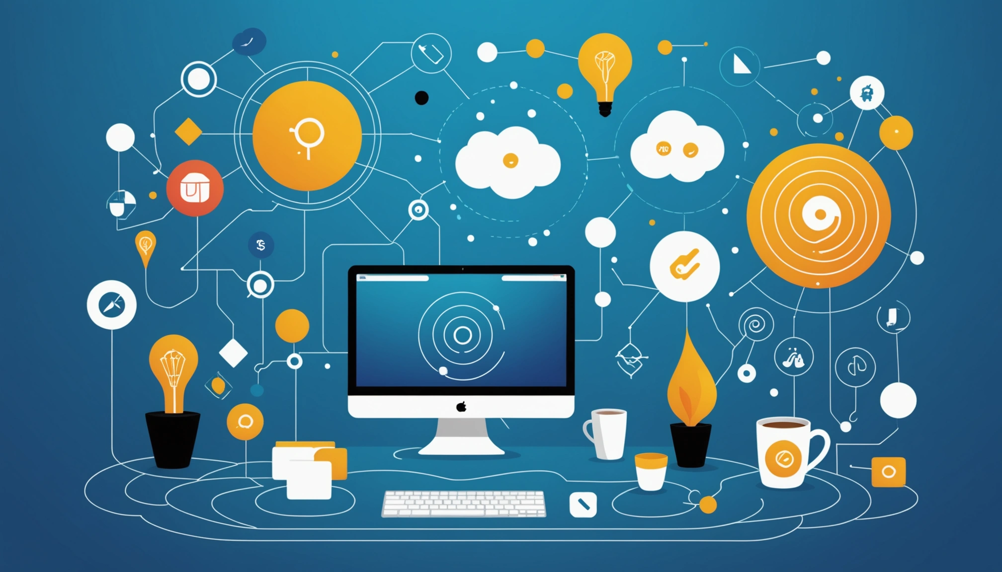The Pros and Cons of Intent Data vs Contact Data, Digital art, technology concept, abstract, clean lines, minimalist, corporate blue and white, data visualization, glowing nodes, wordpress, php, html, css