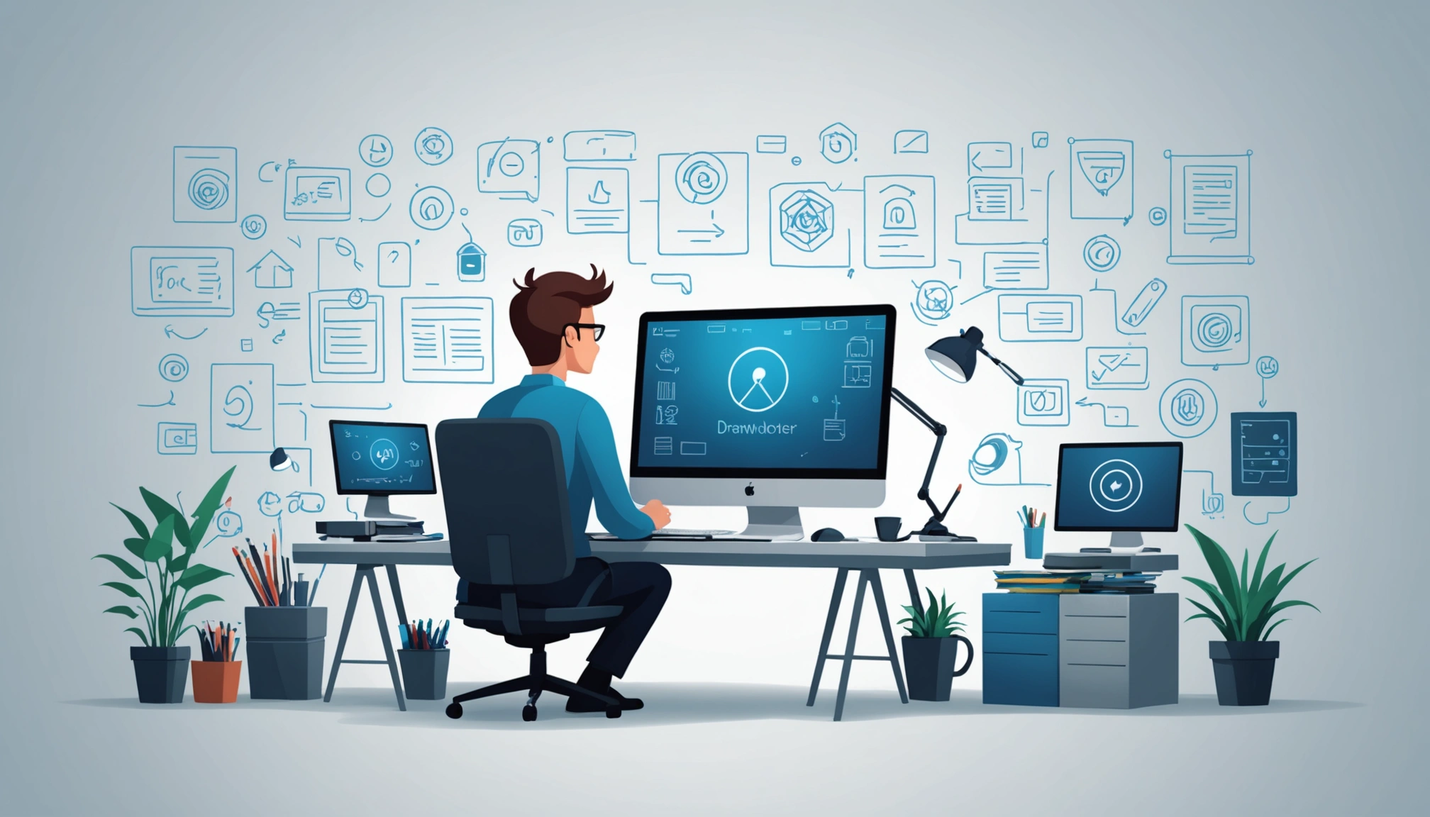 Why Real-Time Scraping Avoids the ʼChanged Jobsʼ Trap, Digital art, technology concept, abstract, clean lines, minimalist, corporate blue and white, data visualization, glowing nodes, wordpress, php, html, css