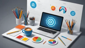 Pros and Cons of Using Dux-Soup, Digital art, technology concept, abstract, clean lines, minimalist, corporate blue and white, data visualization, glowing nodes, wordpress, php, html, css