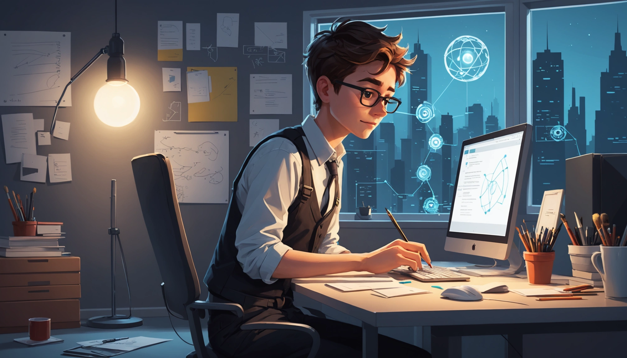 The Disadvantages of Over-Relying on Enrichment Tools, Digital art, technology concept, abstract, clean lines, minimalist, corporate blue and white, data visualization, glowing nodes, wordpress, php, html, css