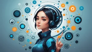 The Pros and Cons of LeadFuze, Digital art, technology concept, abstract, clean lines, minimalist, corporate blue and white, data visualization, glowing nodes, wordpress, php, html, css