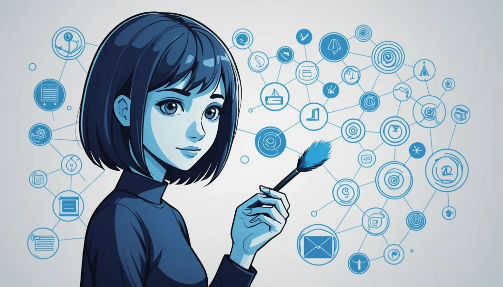 Advantages and Disadvantages of Mailshake Data, Digital art, technology concept, abstract, clean lines, minimalist, corporate blue and white, data visualization, glowing nodes, wordpress, php, html, css