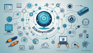 Advantages and Disadvantages of Streak CRM, Digital art, technology concept, abstract, clean lines, minimalist, corporate blue and white, data visualization, glowing nodes, wordpress, php, html, css