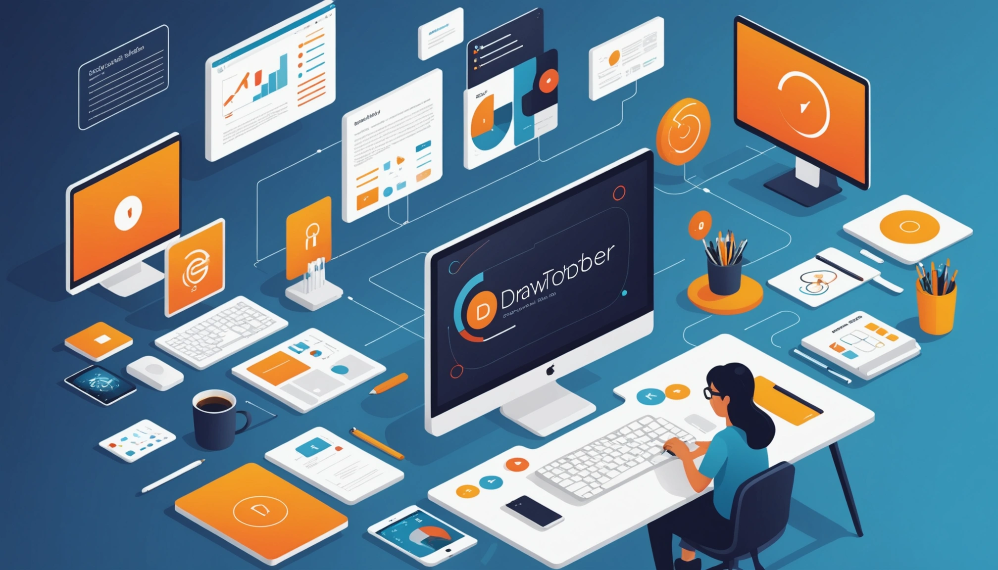 The Pros and Cons of HubSpot Sales Hub Data, Digital art, technology concept, abstract, clean lines, minimalist, corporate blue and white, data visualization, glowing nodes, wordpress, php, html, css