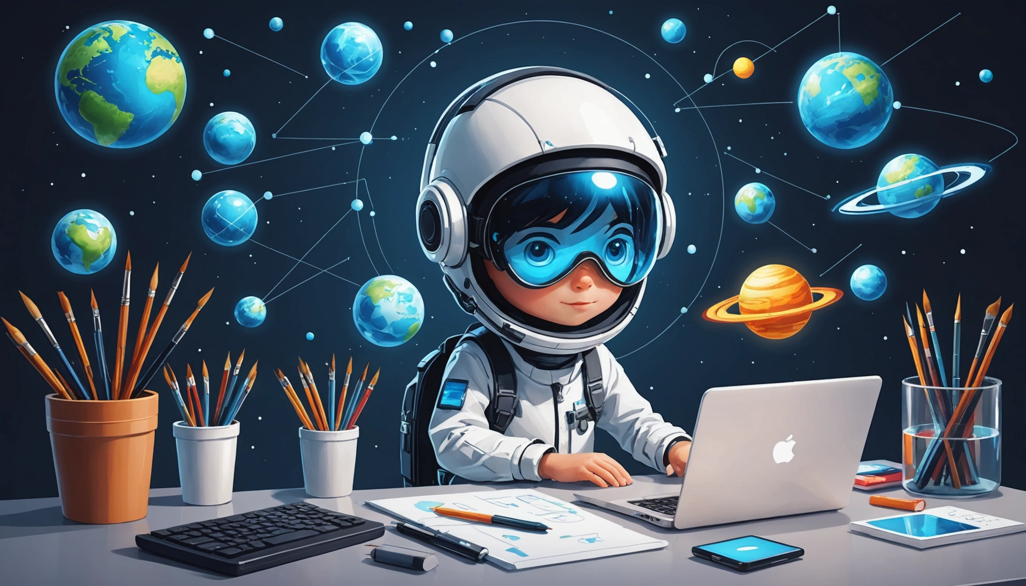 The Pros and Cons of CIENCE, Digital art, technology concept, abstract, clean lines, minimalist, corporate blue and white, data visualization, glowing nodes, wordpress, php, html, css