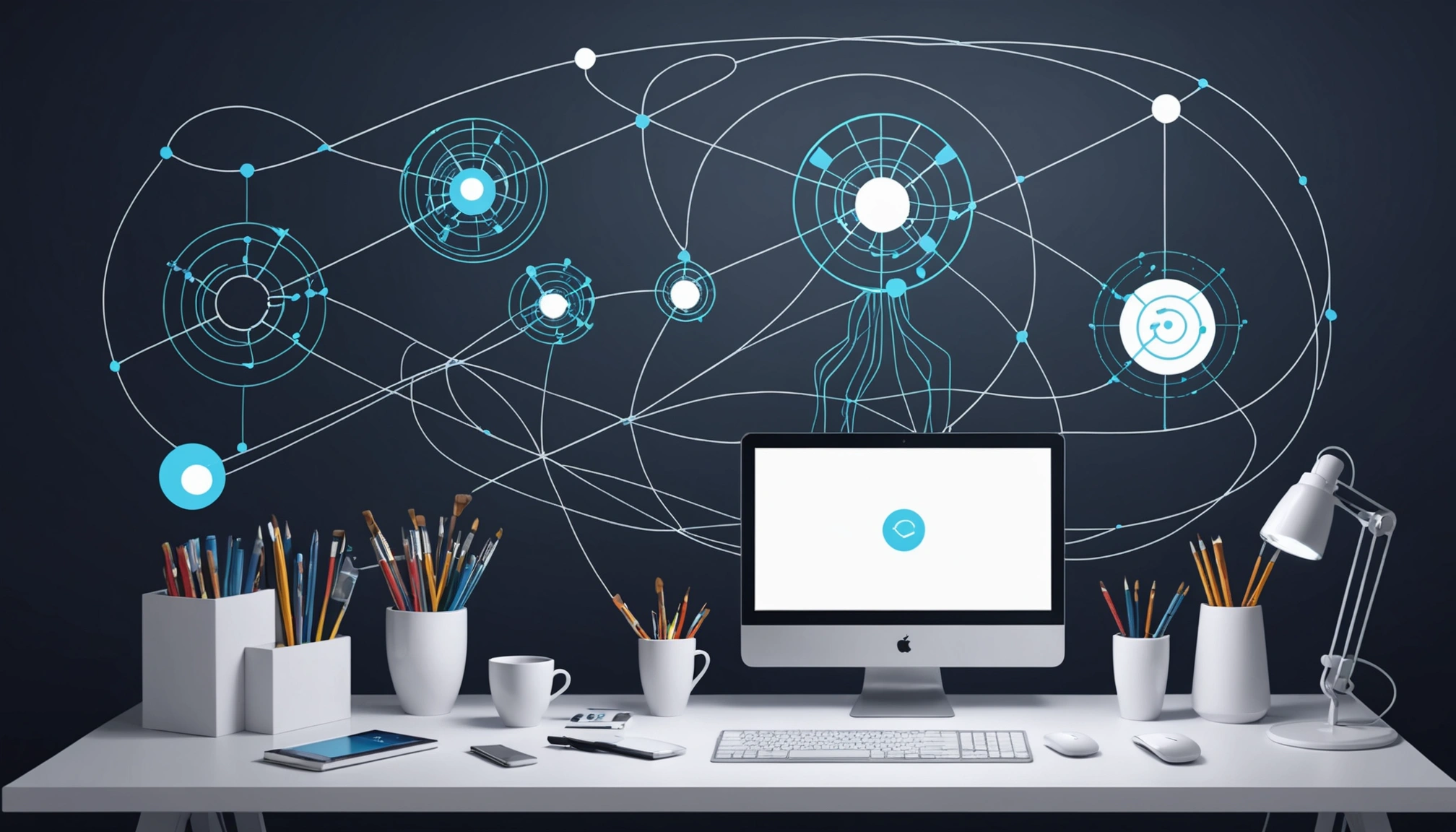 Why Real-Time Scraping is Cheaper in the Long Run, Digital art, technology concept, abstract, clean lines, minimalist, corporate blue and white, data visualization, glowing nodes, wordpress, php, html, css