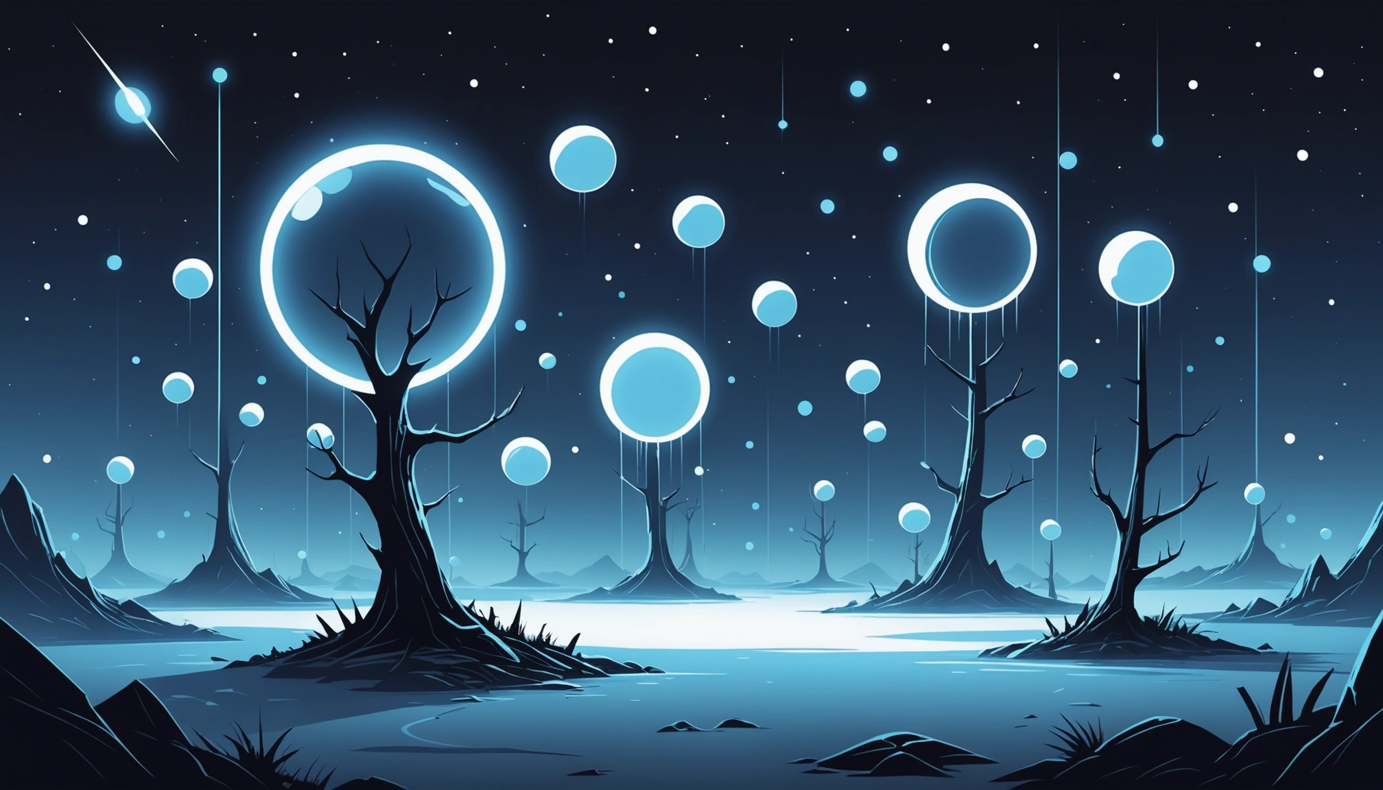 Advantages and Disadvantages of Triblio, Digital art, technology concept, abstract, clean lines, minimalist, corporate blue and white, data visualization, glowing nodes, wordpress, php, html, css