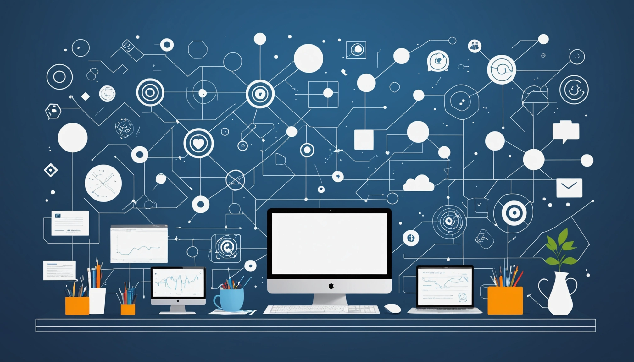 Why Stale Data Skews Your Analytics, Digital art, technology concept, abstract, clean lines, minimalist, corporate blue and white, data visualization, glowing nodes, wordpress, php, html, css
