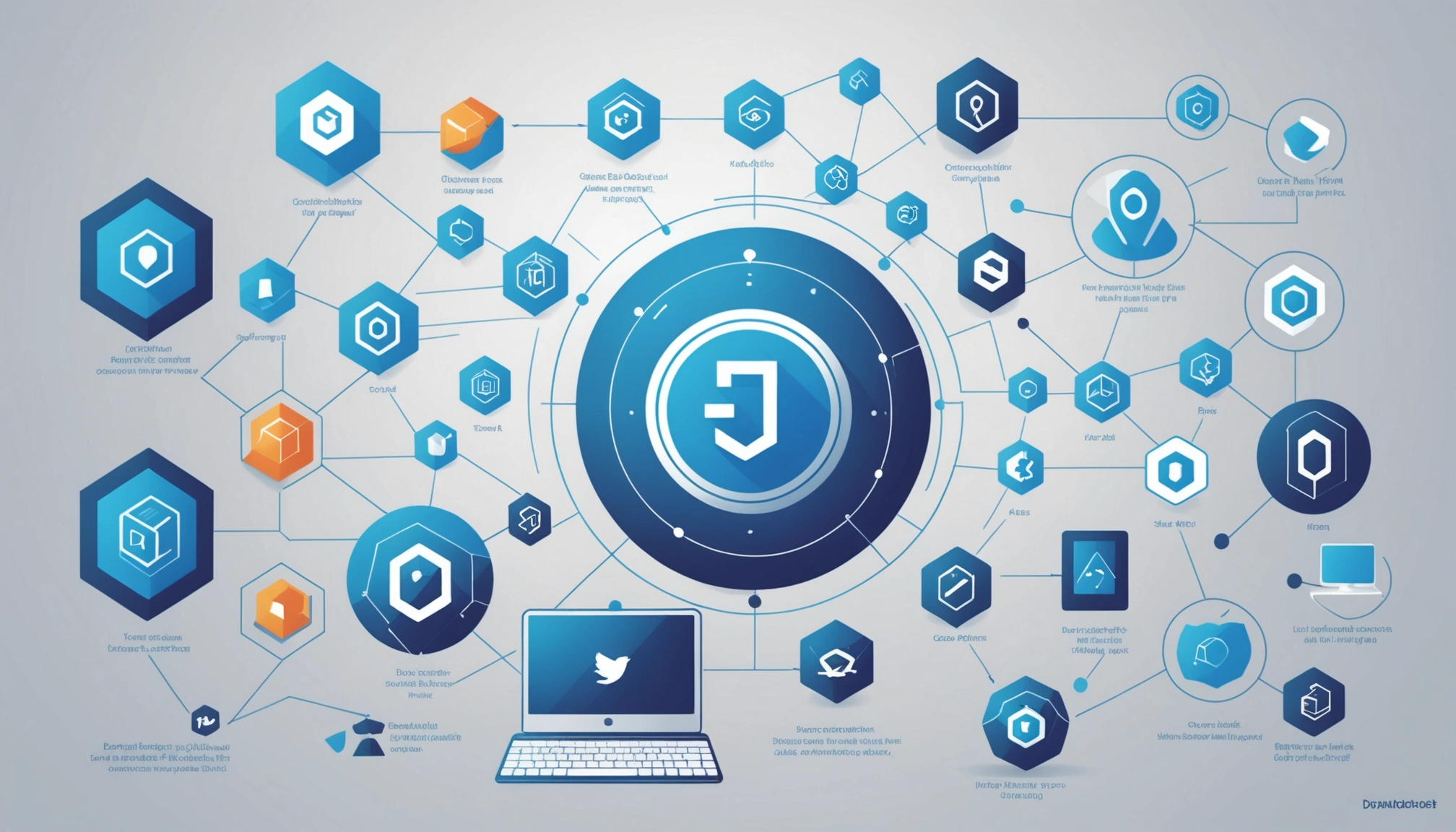 The Pros and Cons of DiscoverOrg Legacy Data, Digital art, technology concept, abstract, clean lines, minimalist, corporate blue and white, data visualization, glowing nodes, wordpress, php, html, css