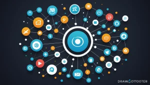 Advantages and Disadvantages of Acxiom Data, Digital art, technology concept, abstract, clean lines, minimalist, corporate blue and white, data visualization, glowing nodes, wordpress, php, html, css