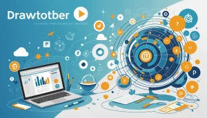 Pros and Cons of Epsilon Data, Digital art, technology concept, abstract, clean lines, minimalist, corporate blue and white, data visualization, glowing nodes, wordpress, php, html, css