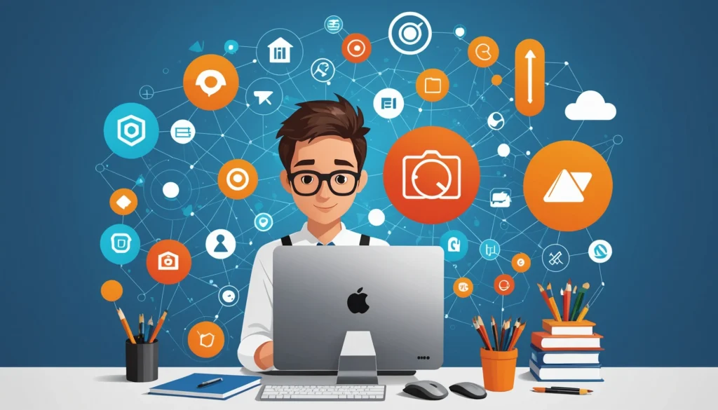 The Pros and Cons of Extracting from Directories, Digital art, technology concept, abstract, clean lines, minimalist, corporate blue and white, data visualization, glowing nodes, wordpress, php, html, css