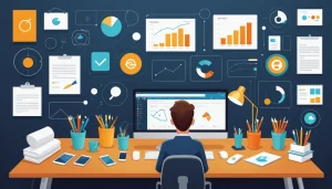 The Pros and Cons of Scraping for Investor Outreach, Digital art, technology concept, abstract, clean lines, minimalist, corporate blue and white, data visualization, glowing nodes, wordpress, php, html, css