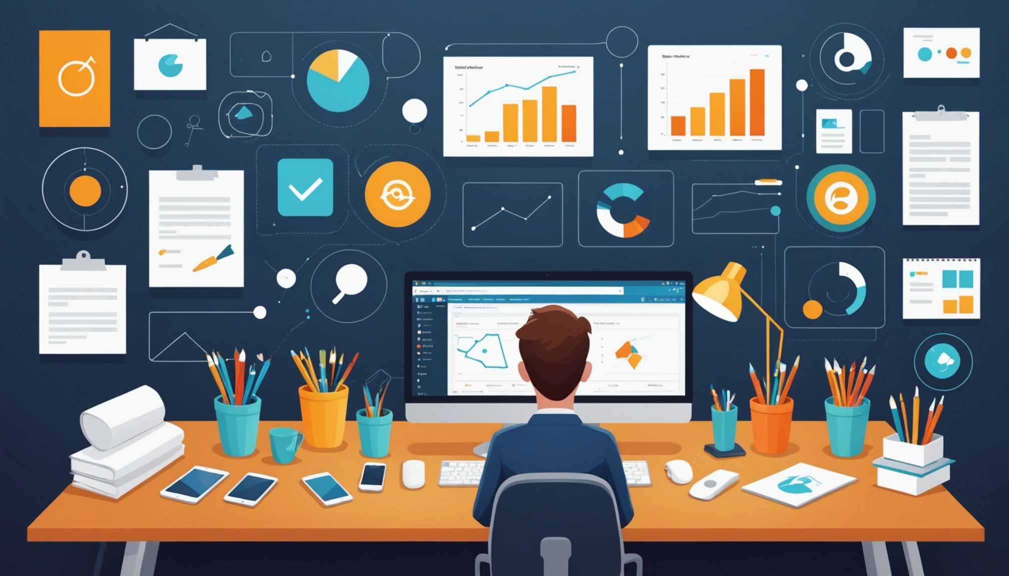 The Pros and Cons of Scraping for Investor Outreach, Digital art, technology concept, abstract, clean lines, minimalist, corporate blue and white, data visualization, glowing nodes, wordpress, php, html, css