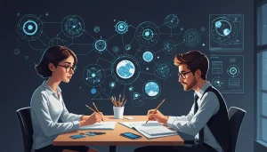 Advantages and Disadvantages of Extracting for Fundraising, Digital art, technology concept, abstract, clean lines, minimalist, corporate blue and white, data visualization, glowing nodes, wordpress, php, html, css