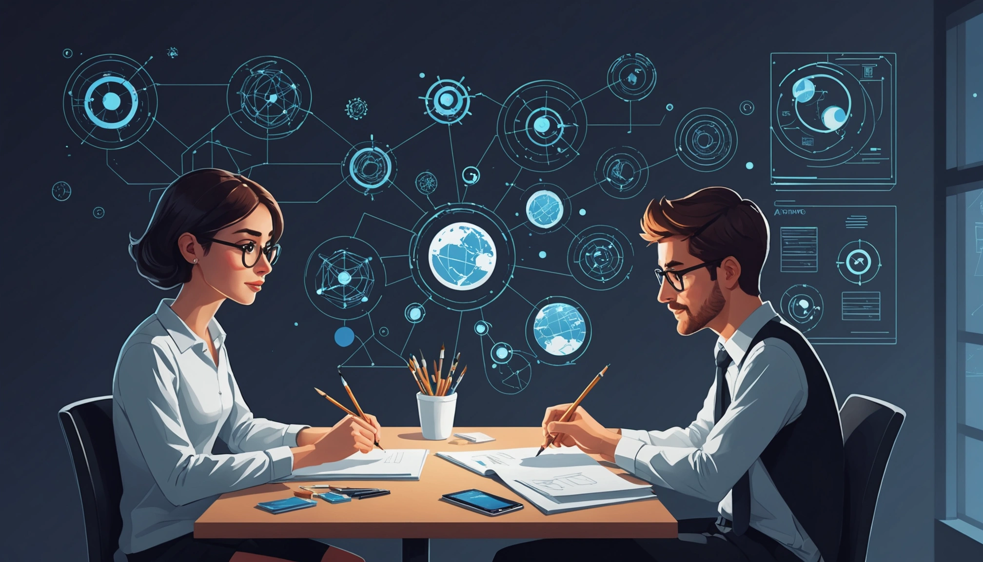 Advantages and Disadvantages of Extracting for Fundraising, Digital art, technology concept, abstract, clean lines, minimalist, corporate blue and white, data visualization, glowing nodes, wordpress, php, html, css