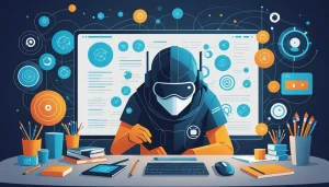 Advantages and Disadvantages of Extracting for Webinars, Digital art, technology concept, abstract, clean lines, minimalist, corporate blue and white, data visualization, glowing nodes, wordpress, php, html, css