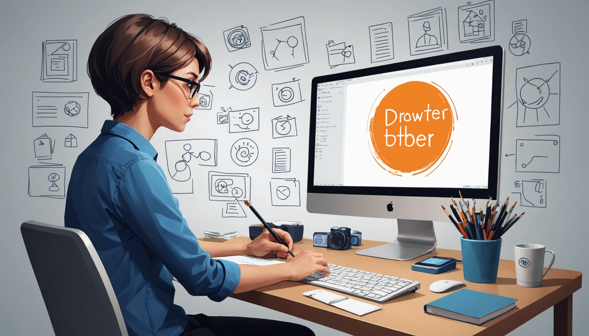 Why Live Scraping is Key for Account Based Marketing, Digital art, technology concept, abstract, clean lines, minimalist, corporate blue and white, data visualization, glowing nodes, wordpress, php, html, css