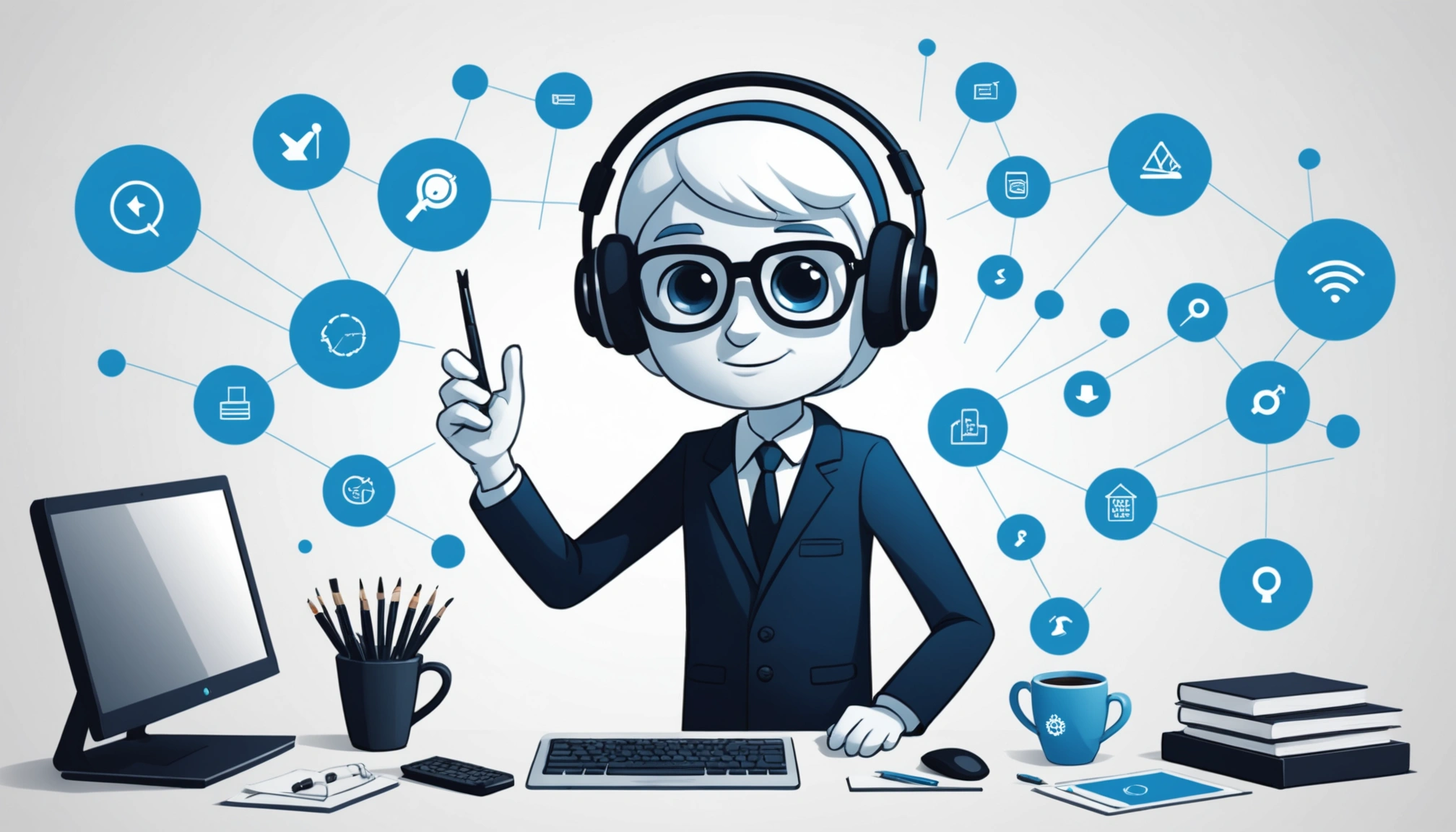 Advantages and Disadvantages of Extracting for Enterprise Sales, Digital art, technology concept, abstract, clean lines, minimalist, corporate blue and white, data visualization, glowing nodes, wordpress, php, html, css